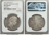 Bavaria. Ludwig I "Monetary Union" 2 Taler 1837 UNC Details (Cleaned) NGC, Munich mint, KM792. Lightly cleaned in the fields, though still preserving ...