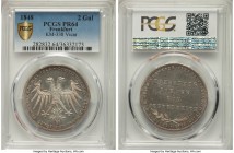 Frankfurt. Free City Proof "Constitution" 2 Gulden 1848 PR64 PCGS, KM338. Mintage: 8,600. A scarce commemorative for the May 18th Constitutional Conve...