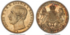 Hannover. Georg V Taler 1861-B MS66 PCGS, KM230. Sparkling devices and overall toning compliment the grade.

HID09801242017