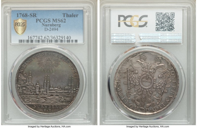 Nürnberg. Free City "City View" Taler 1768-SR MS62 PCGS, KM350, Dav-2494. With t...