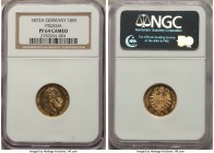 Prussia. Wilhelm I gold Proof 10 Mark 1872-A PR64 Cameo NGC, Berlin mint, KM502, D&S-333. One of just a handful of Proof strikings of this date we hav...