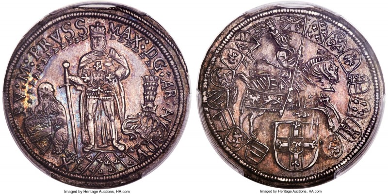 Teutonic Order. Maximilian I of Austria 1/4 Taler ND (1590-1618) MS63 PCGS, Prok...