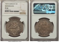 Weimar Republic Proof "Bremerhaven" 5 Mark 1927-A PR64 NGC, Berlin mint, KM51, J-326. Superb eye appeal for the type which appears to exceed the desig...