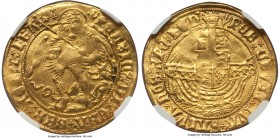 Henry VII (1485-1509) gold Angel ND (1505-1509) AU55 NGC, Tower mint, Pheon mm, S-2187, N-1698. 5.11gm. Weak in the centers, the flan fully round and ...