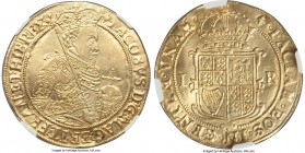 James I gold Unite ND (1604-1605) AU55 NGC, Tower mint, Lis mm, Second Coinage, Second Bust, KM45, S-2618, N-2083. (lis) • IACOBVS • D' • G' • MAG' • ...