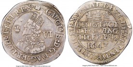 Charles I "Declaration" 6 Pence 1643 VF25 NGC, Oxford mint, Book mm, KM203.2, S-2980A. 26mm. 2.77gm. Notably well struck in the legends from a charact...