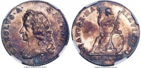 Charles II silver Pattern Farthing 1676 MS63 NGC, Peck-492. A rare Pattern in all grades; high quality strike, with outstanding underlying luster and ...