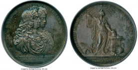 William & Mary silver "Protestant Party Invitation" Medal 1688 MS62 NGC, Eimer-296, MI-I-634/58. 63mm. By J. Smeltzing (?). An appealing type for both...