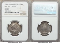 William & Mary silver Medal or Pattern Farthing ND (1689) MS62 NGC, Eimer-318, MI-I-693/88. 26mm. By J. or N. Roettier. A remarkably preserved example...