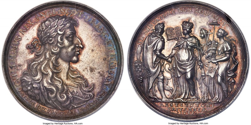 William III silver "Toleration Act" Medal 1689 MS61 NGC, MI-683/64. Eimer-314. 5...