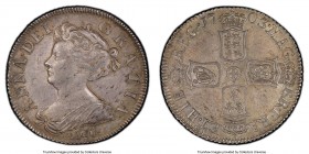 Anne Shilling 1703-VIGO AU58 PCGS, KM517.1, S-3586. An emission from what is perhaps Anne's most memorable and collectable series, commemorating a mom...