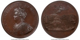 Anne bronze Specimen "Battle of Malplaquet" Medal 1709 SP63 Brown PCGS, Eimer-438, MI-II-359/197. 47.5mm. By J. Croker. ANNA D G MAG BRI FR ET HIB REG...