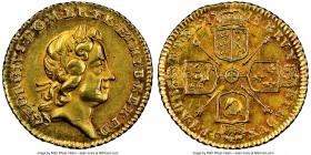George I gold 1/4 Guinea 1718 MS63 NGC, KM555, S-3638. The debut year for this fractional gold denomination, hardly a significant mark visible anywher...