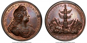 George I copper Specimen "Spanish Fleet Destroyed" Medal 1718 SP65 Brown PCGS, Eimer-481. 44mm. By J. Croker. Commemorating the destruction of the Spa...