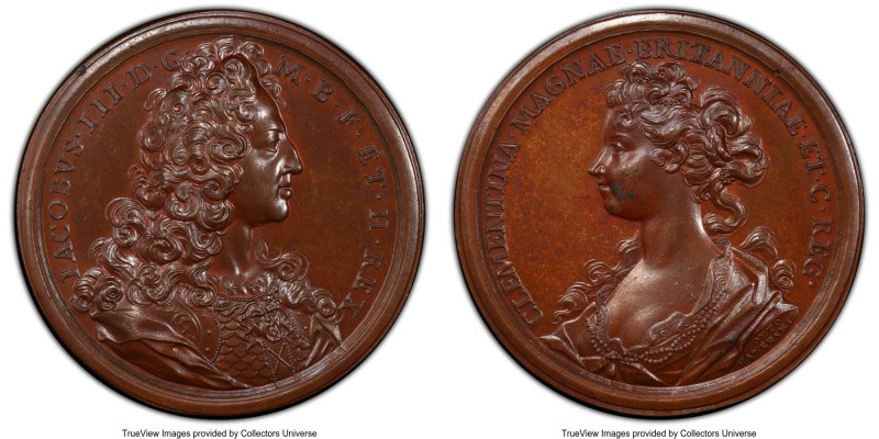 George I bronzed copper Specimen "Marriage of James (III) to Princess Clementina...