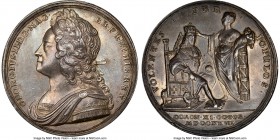 George II silver Coronation Medal 1727 MS61 NGC, Eimer-510, MI-II-479/4. 35mm. By J. Croker. A well-preserved medal with even argent surfaces brighten...