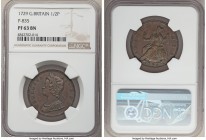 George II copper Proof 1/2 Penny 1729 PR63 Brown NGC, KM566, Peck-835 (Rare). A stunning shift in the coins of George II, which usually express soft s...