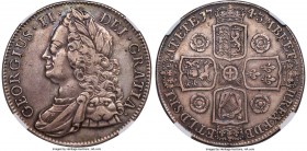 George II Crown 1743 XF45 NGC, KM585.1, S-3688, ESC-124. Roses in angles. Far more detail than one would anticipate for an XF coin; George’s portrait ...