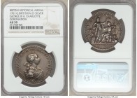 George III silver "Coronation" Medal 1761 AU50 NGC, BHM-23, Eimer-694. 34mm. By Lorenz Natter. An inviting and lesser seen coronation piece replete wi...