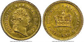George III gold 1/3 Guinea 1802 MS63 NGC, KM648, S-3739. A very pleasing specimen with some extremely light wisps on the reverse and brilliant cartwhe...