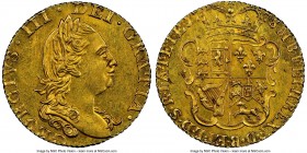 George III gold 1/2 Guinea 1778/7 MS62+ NGC, KM605, S-3734. One of a mere three representatives of this rare overdate in the NGC census and the finest...