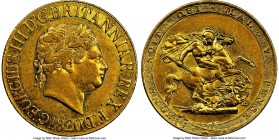 George III gold Sovereign 1820 AU53 NGC, KM674, S-3785C. The final date for George III's sovereigns, the present offering holding a high degree of det...