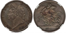 George IV Crown 1821 MS63 NGC, KM680.1, S-3805. SECUNDO edge. A stunning representative of George IV's first crown very nearly pushing at the peak of ...