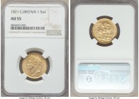 George IV gold Sovereign 1821 AU55 NGC, KM682, S-3800. A better sovereign date well-sought by collectors, preserving a laudable portrait of the king w...