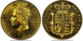 George IV gold Sovereign 1825 MS61+ NGC, KM696, S-3801. Delightfully fresh for its seemingly low Mint State grade, a virtually medallic level of detai...