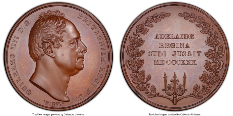 William IV bronzed copper Specimen "Accession" Medal 1830 SP65 PCGS, Eimer-1220,...