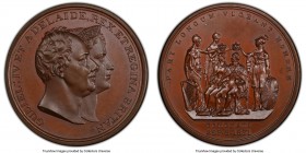 William IV bronzed copper Specimen "Coronation" Medal 1831 SP66 PCGS, BHM-1479. 45mm. By T. Halliday. GULIEL IV ET ADELAIDE REX ET REGINA BRITAN Willi...