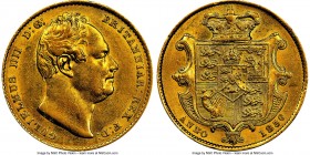 William IV gold Sovereign 1836 AU58 NGC, KM717, S-3829B. A very difficult type to obtain in higher grades, yet represented here on the border of Mint ...