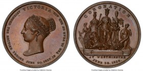Victoria bronzed copper Specimen "Coronation" Medal 1838 SP64+ Brown PCGS, Eimer-1313c.

HID09801242017