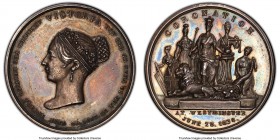 Victoria silver Specimen "Coronation" Medal 1838 SP62 PCGS, BHM-1842 var (silver), Eimer-1313c. 34.5mm. By W. Taylor or J. Davis. Lightly reflective w...