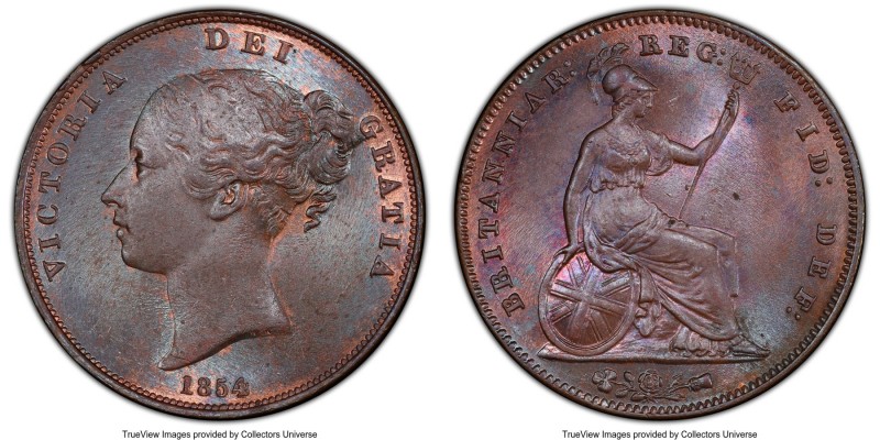 Victoria Penny 1854 MS65 Brown PCGS, KM739, S-3948. Plain trident.

HID098012420...