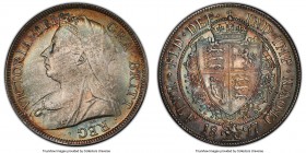 Victoria 1/2 Crown 1897 MS66 PCGS, KM782, S-3938. Immaculate surfaces bearing iridescent rainbow tone – a premium gem of scarcely paralleled quality.
...