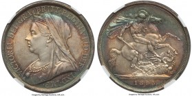 Victoria Crown 1893 MS65 NGC, KM783, S-3937. LVI Edge. A stellar example whose visual charm is amplified by an array of colorful tones spanning the sp...