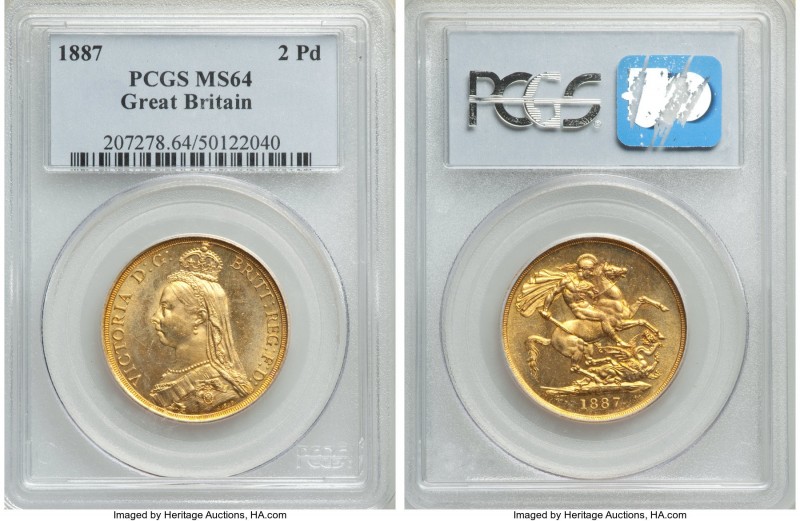 Victoria gold 2 Pounds 1887 MS64 PCGS, KM768, S-3865. AGW 0.4710 oz.

HID0980124...