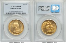 Victoria gold 2 Pounds 1887 MS64 PCGS, KM768, S-3865. AGW 0.4710 oz.

HID09801242017