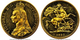 Victoria gold Proof 2 Pounds 1887 PR60 NGC, KM768, S-3865. Mintage: 797. A very scarce Jubilee Proof from Victoria's 1887 Proof Set, handsomely mirror...