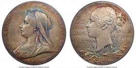 Victoria silver Matte Specimen "Diamond Jubilee" Medal 1897 SP64 PCGS, Eimer-1817a, BHM-3506. 55mm. By G.W. de Saulles. Sold with the original case of...