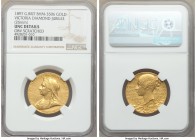 Victoria gold "Diamond Jubilee" Medal 1897 UNC Details (Obverse Scratched) NGC, BHM-3506, Eimer-1817b. 26mm. By G. W. de Saulles. An iconic and belove...