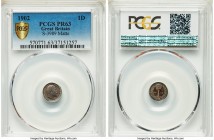 Edward VII 10-Piece Certified gold & silver Matte Proof Set 1902 PCGS, 1) Penny - PR63, KM795, S-3989 2) 2 Pence - PR63, KM796, S-3988 3) 3 Pence - PR...