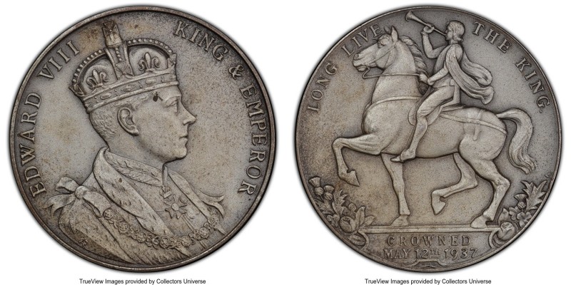 Edward VIII silver Matte Specimen "Coronation" Medal 1937 SP64 PCGS, BHM-4284 va...