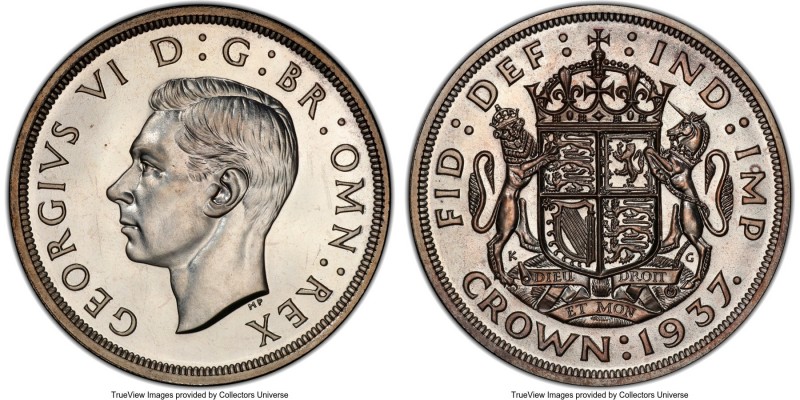 George VI Proof Crown 1937 PR66 PCGS, KM857, S-4079. Mintage: 26,000. Only a one...