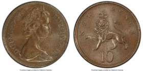 Elizabeth II Mint Error - Wrong Planchet 10 New Pence 1975 MS64 Brown PCGS, KM912. Struck on a 9.9gm bronze planchet.

HID09801242017