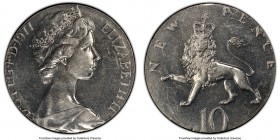 Elizabeth II Mint Error - Wrong Planchet 10 New Pence 1977 MS62 PCGS, KM912. Struck on a Lebanon 50 Piastres planchet.

HID09801242017