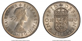 Elizabeth II Mint Error - Wrong Planchet Shilling 1962 MS64 PCGS, KM905. Struck on a 3.33gm copper nickel planchet.

HID09801242017