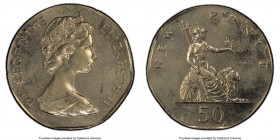 Elizabeth II Mint Error - Wrong Planchet 50 New Pence 1978 MS64 PCGS, KM913. Struck on 10 Pence planchet.

HID09801242017