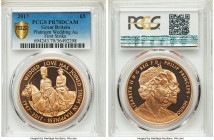 Elizabeth II gold Proof "Platinum Wedding Anniversary" 5 Pounds 2017 PR70 Deep Cameo PCGS, KM-Unl. First strike. Sold with the original case of issue ...